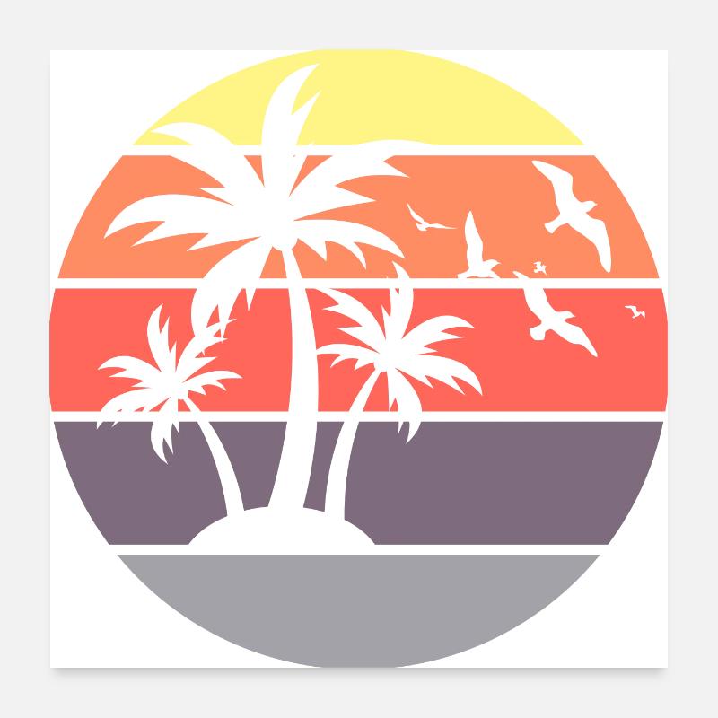 Palmiers Plage Poster 60 x 60 cm