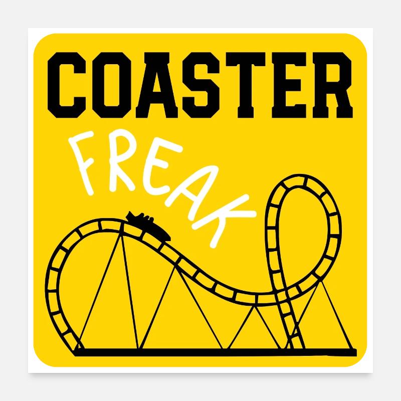 Achterbahn-Freak Poster 60x60 cm