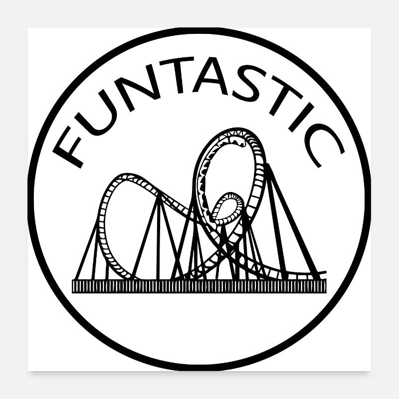 Rollercoaster Parc d’attractions Poster 60 x 60 cm