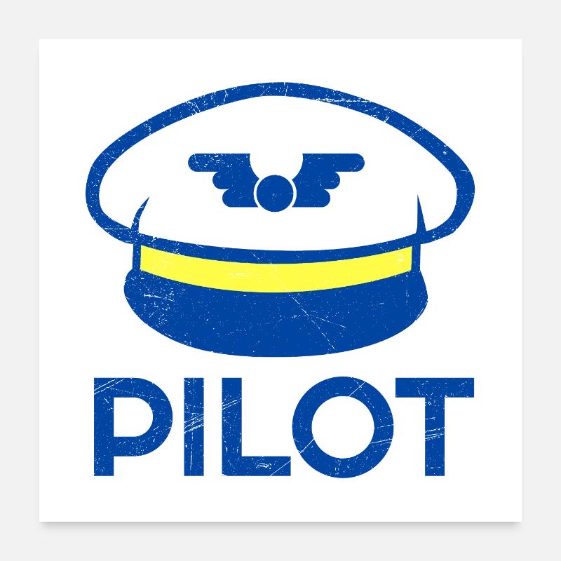 Pilot Co-Pilot Flug Paar Partnerlook Geschenkidee Poster 60x60 cm