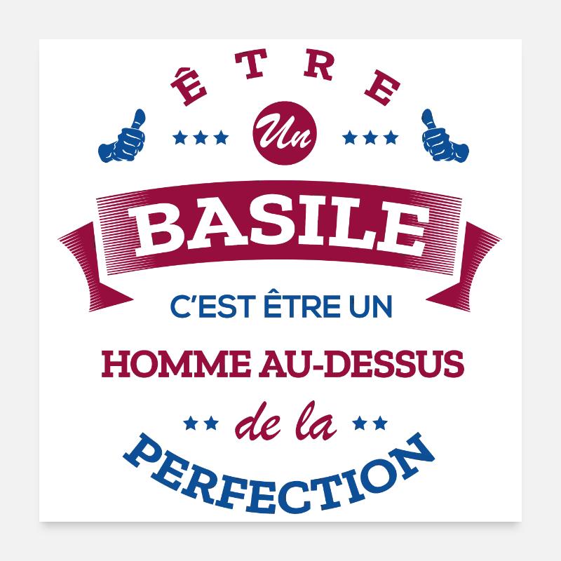 BASILE PARFAIT - NOM BASILE Poster 60 x 60 cm
