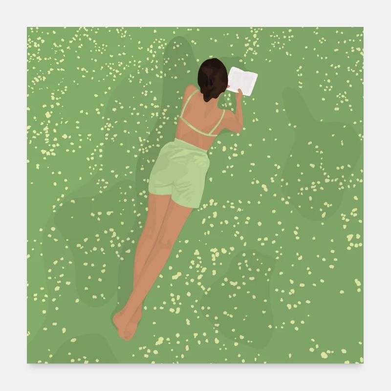 reading woman Poster 24" x 24" (60x60 cm)