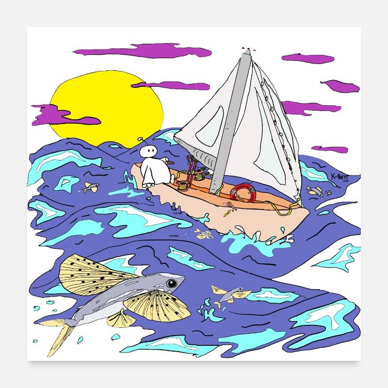 bateau Poster 60 x 60 cm