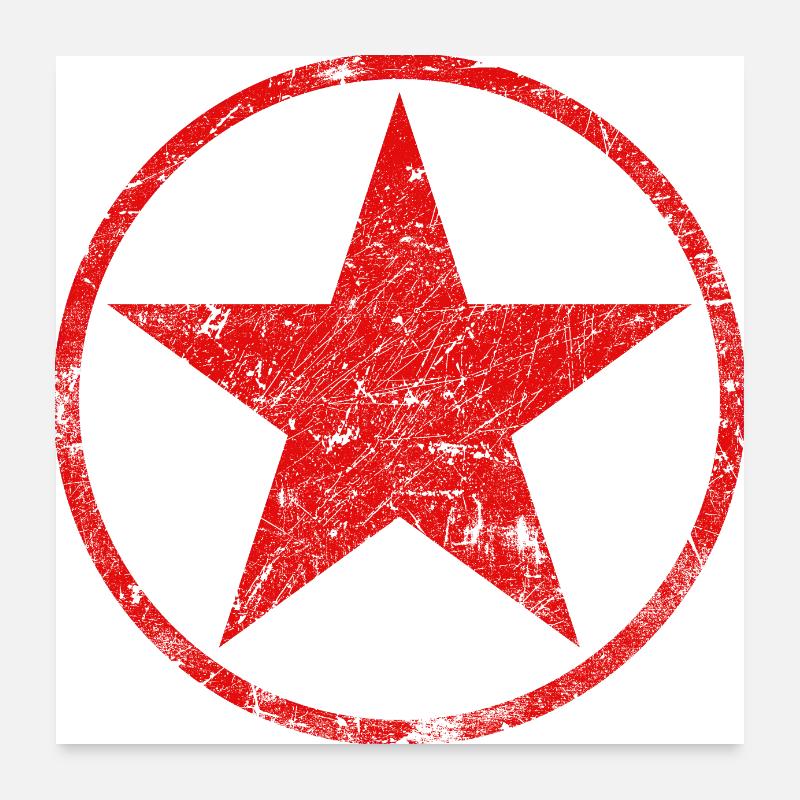 Red Star Communist Revolution Vintage Poster 24" x 24" (60x60 cm)