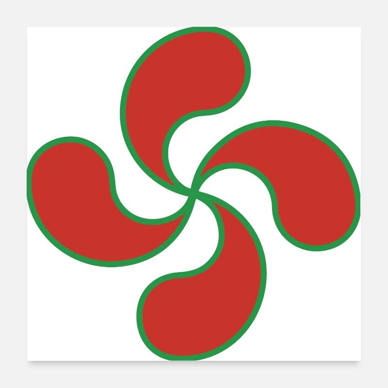 croix basque | lauburu | cadeau pour basque Poster 60 x 60 cm