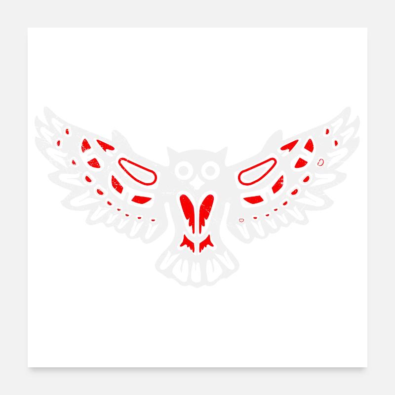 Haida Eule Native American Tribal Tattoo Cadeau Poster 60 x 60 cm