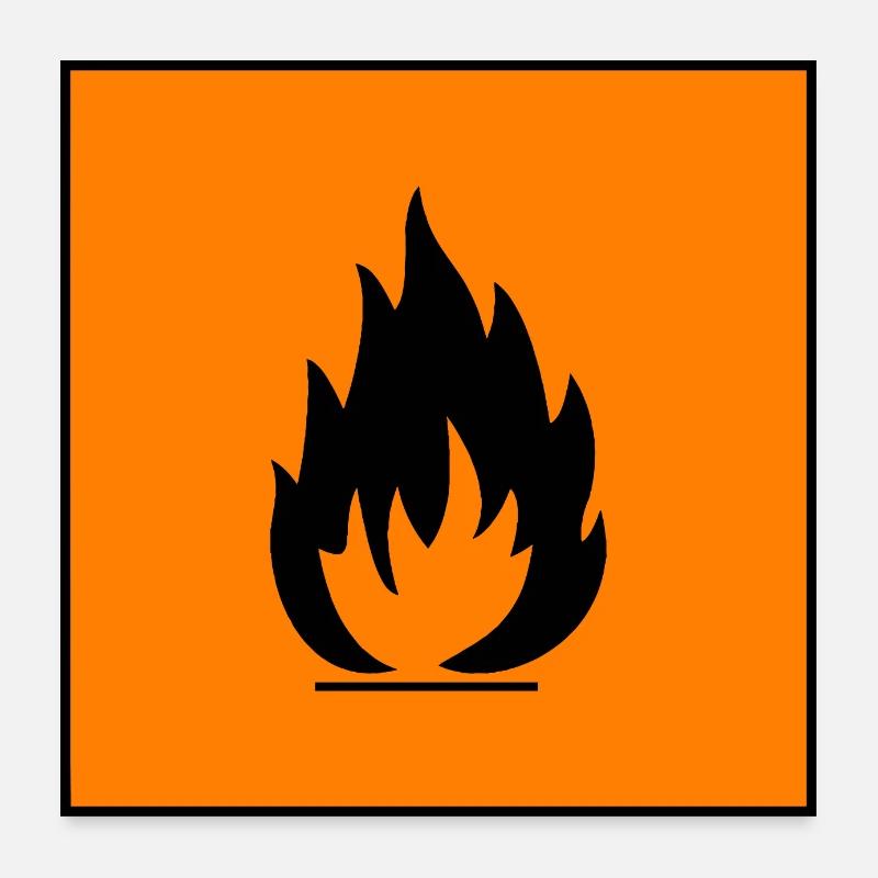 Flammable Danger Warning, Flammable Danger Poster 24" x 24" (60x60 cm)