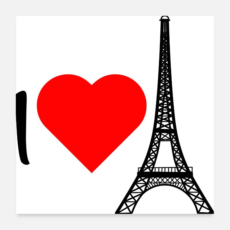 j'adore la Tour Eiffel Poster 60 x 60 cm