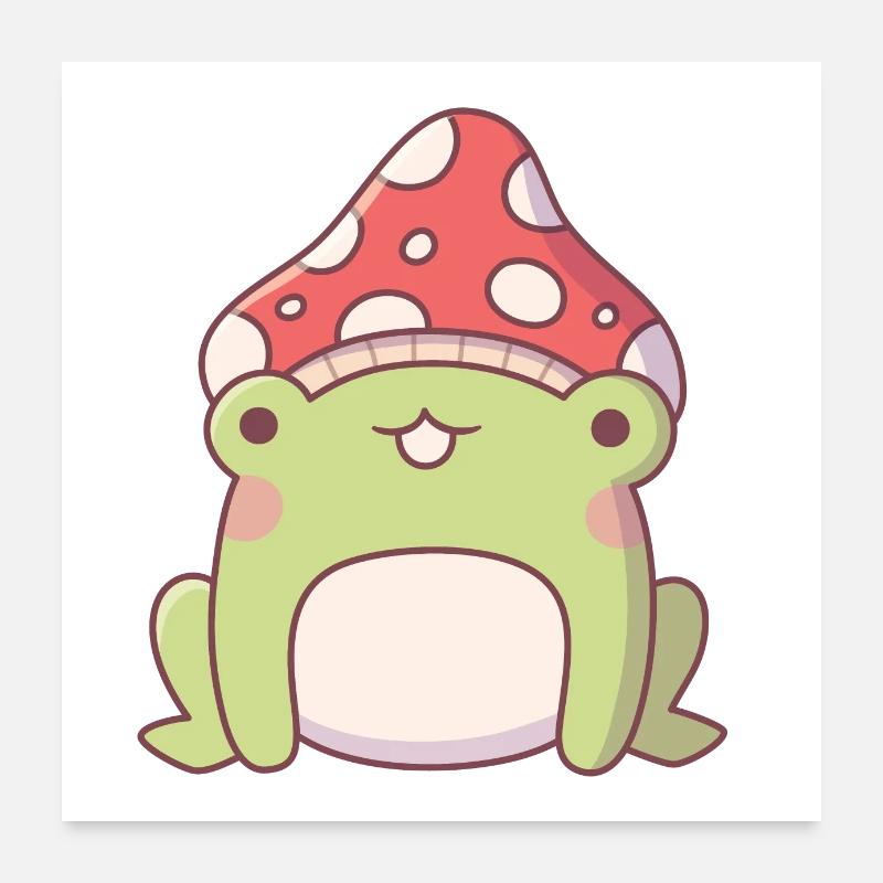 Mignon Toadstool Frog Doodle Poster 60 x 60 cm