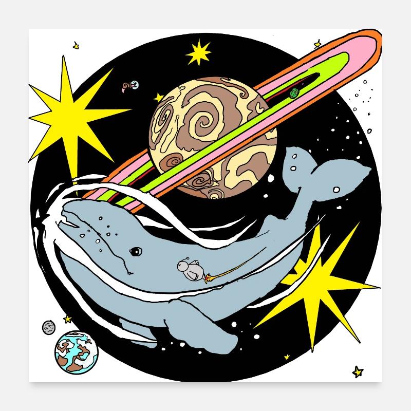 baleine Poster 60 x 60 cm