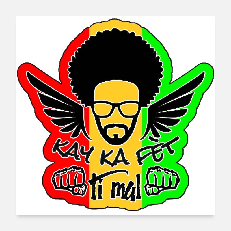 Kay ka fèt ti mal - Poster 60 x 60 cm - blanc
