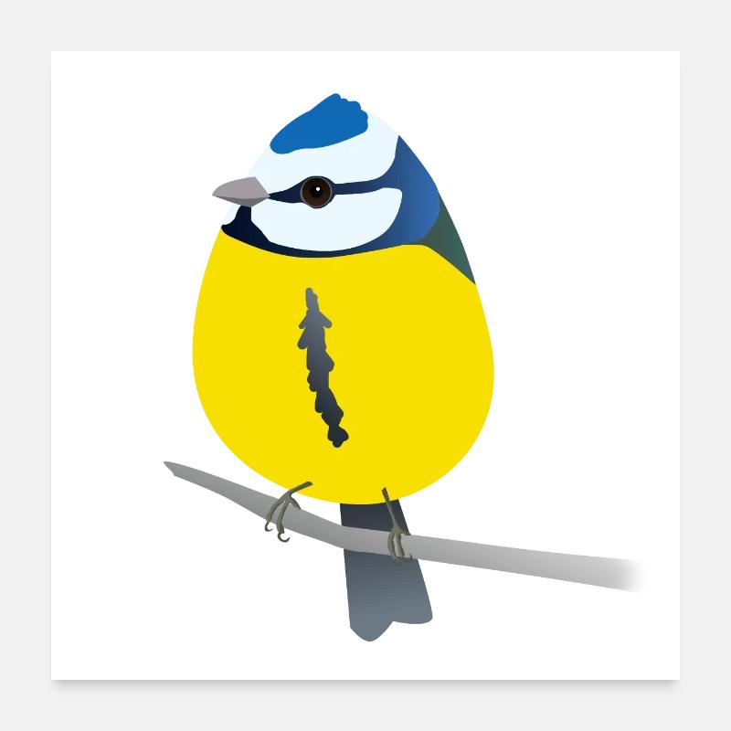 Cute blue Poster 24" x 24" (60x60 cm)