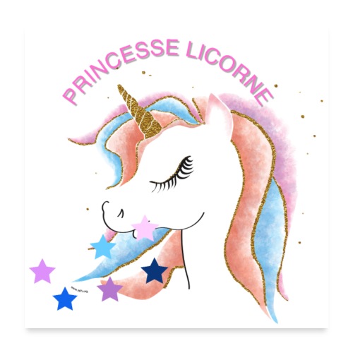 Princesse licorne - Poster 60 x 60 cm