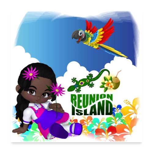 Reunion Island fillette - Poster 60 x 60 cm