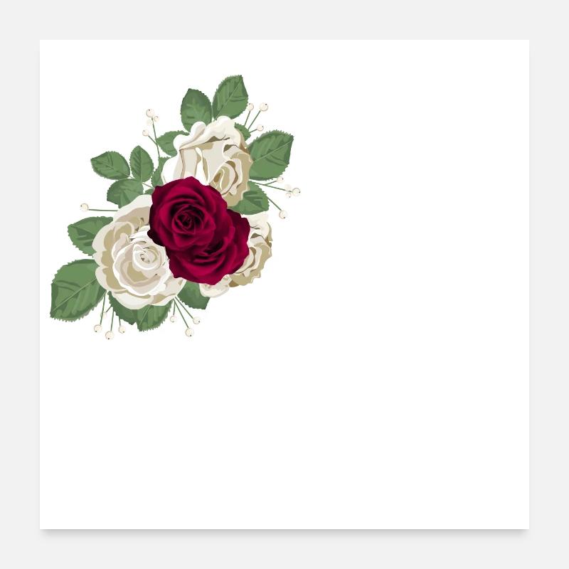 lettre k fleuris Poster 60 x 60 cm