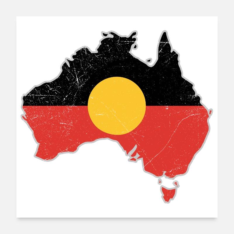 Aboriginal Flag Australia Card Idée cadeau Poster 60 x 60 cm