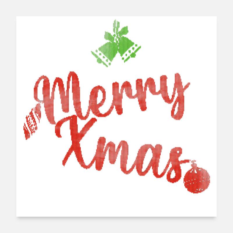 Fröhlicher Weihnachtspullover - Poster 60x60 cm - Weiß