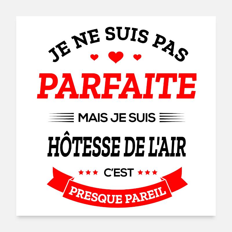 HÔTESSE DE L’AIR PARFAITE Poster 60 x 60 cm