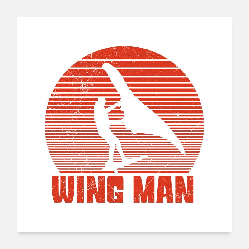 Surf Wing Man Wingfoiling Surfing Surfer Geschenk Poster 60x60 cm