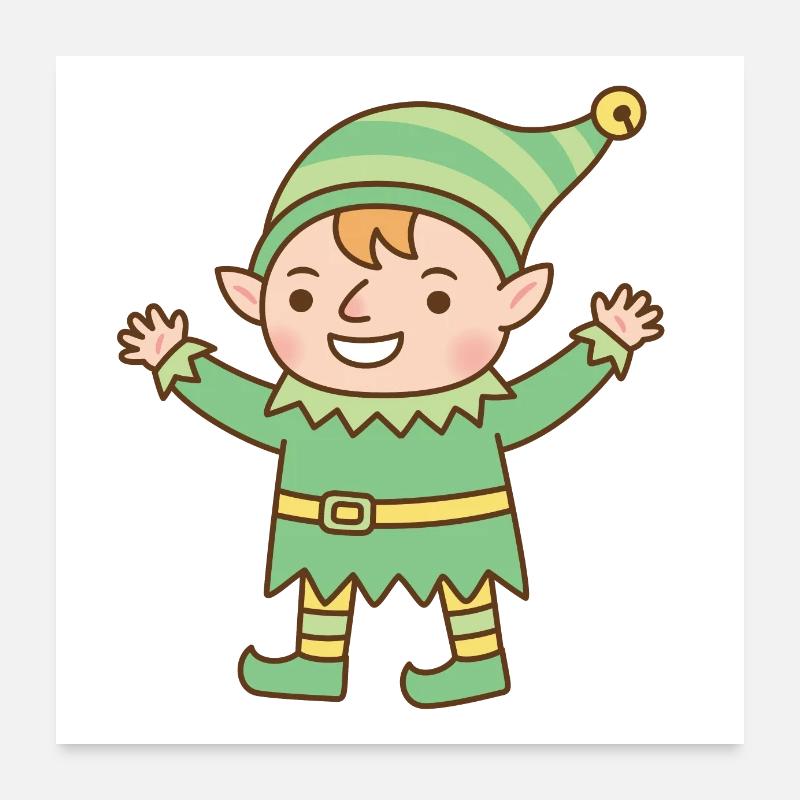 Süßes kleines Elfen-Doodle Poster 60x60 cm