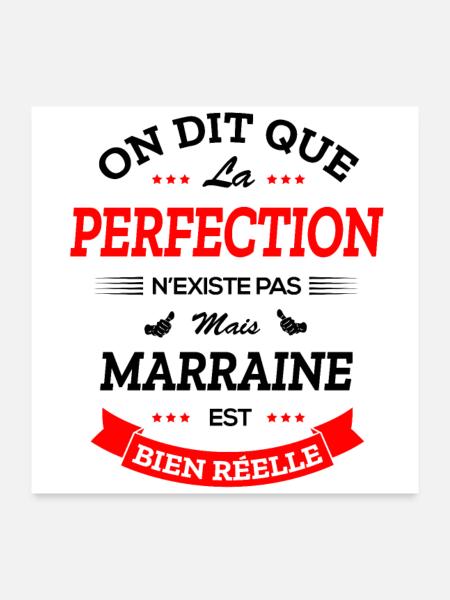 MARRAINE PARFAITE - Poster 60 x 60 cm - blanc - Devant