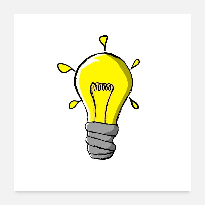 Glühlampe Poster 60x60 cm