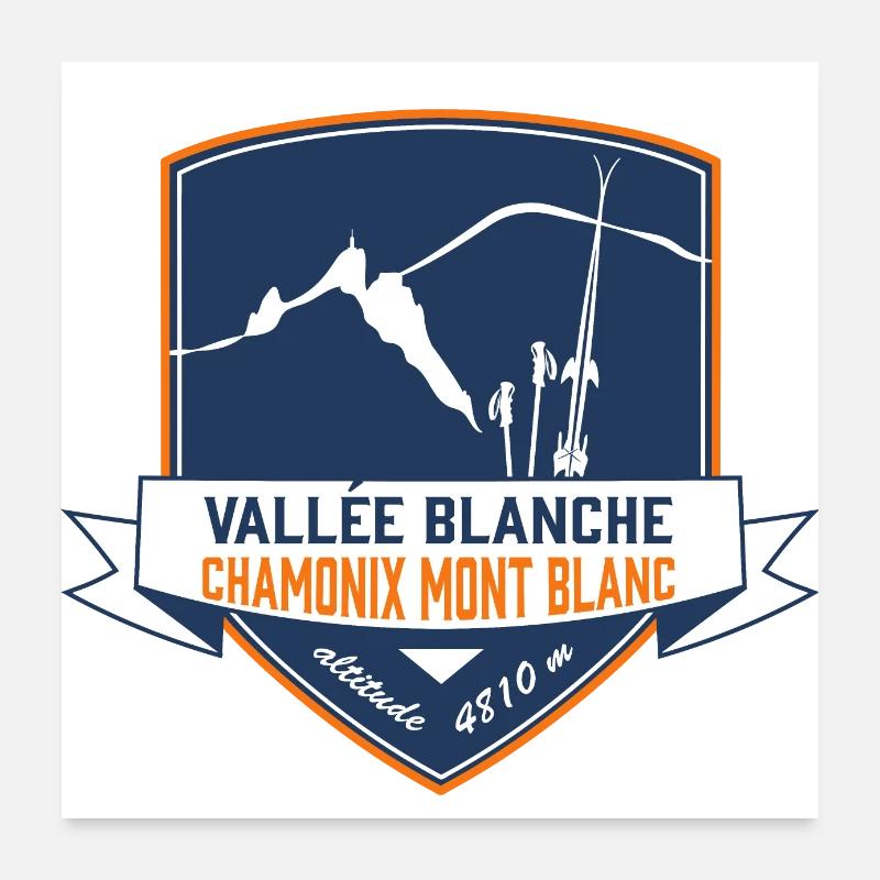 ecusson chamonix la vallée blanche leewarddesign Poster 60 x 60 cm