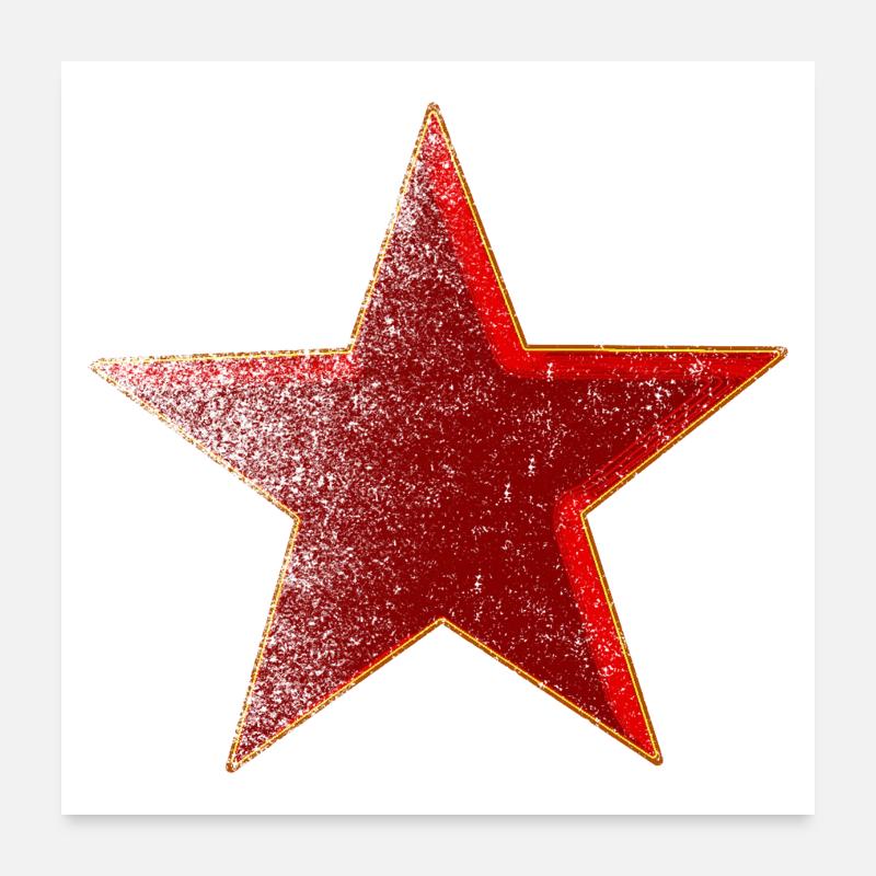Roter Stern Poster 60x60 cm