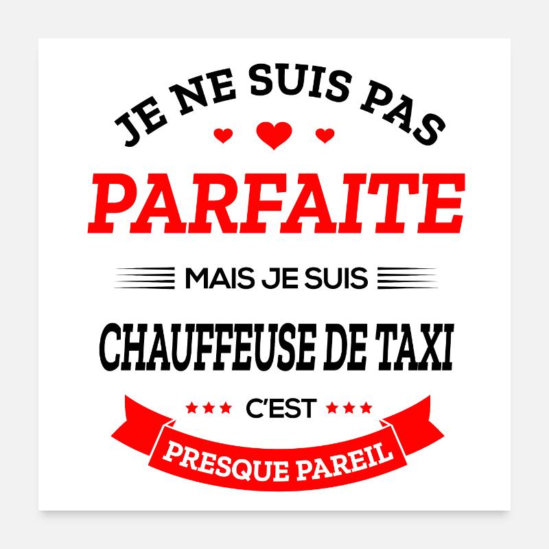 CHAUFFEUSE DE TAXI Poster 60 x 60 cm