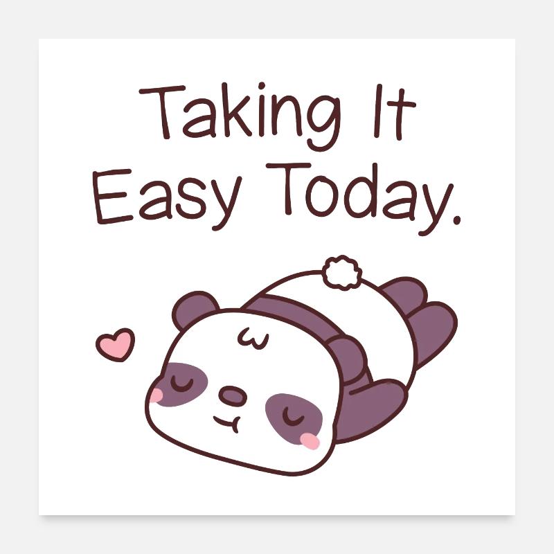 Panda mignon ne faisant rien en se lamentant aujourd’hui Poster 60 x 60 cm