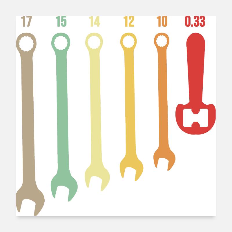 Bier Schlüssel Automechanik mechanisches Geschenk Poster 60x60 cm