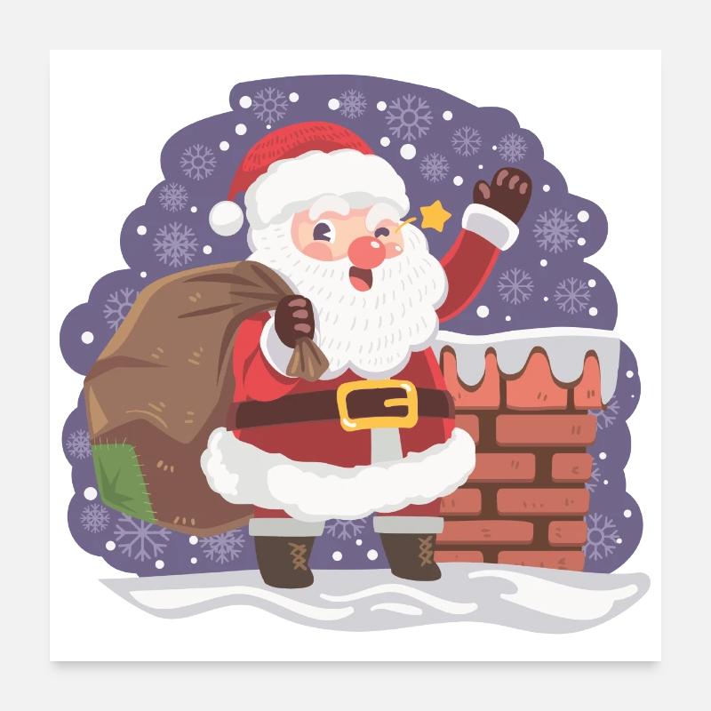 Der Weihnachtsmann ist da. Poster 60x60 cm