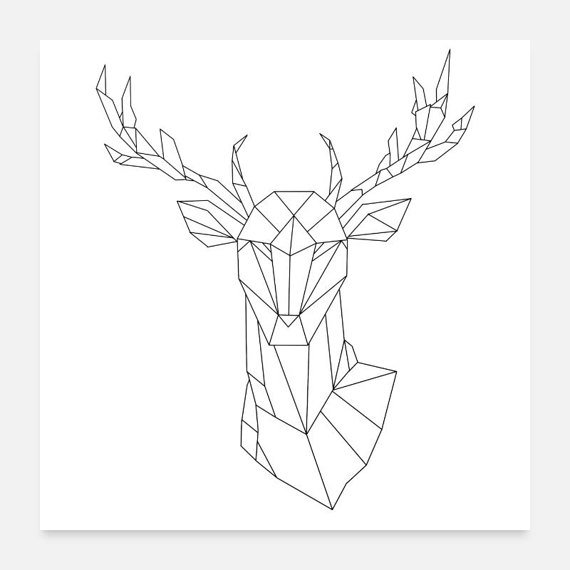 Cerf poligon Poster 60 x 60 cm