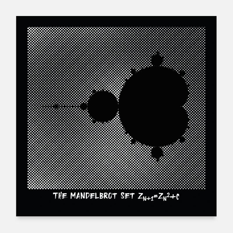 Apfelmännchen Poster Schwarz Poster 60x60 cm