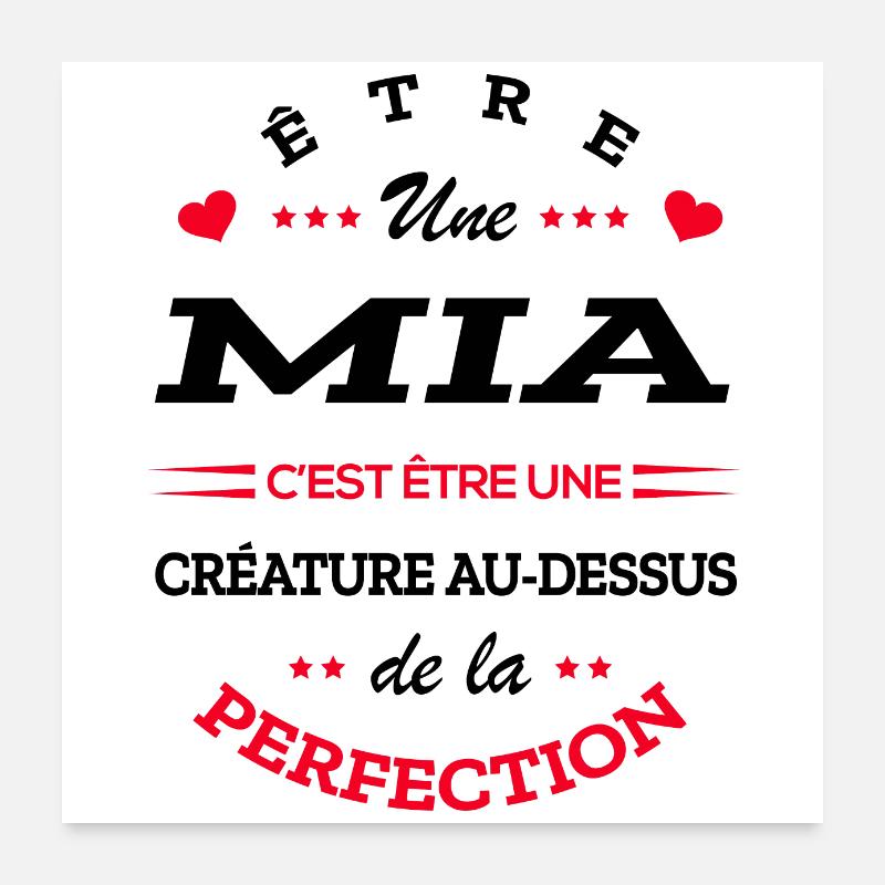 MIA PARFAITE - NOM MIA Poster 60 x 60 cm