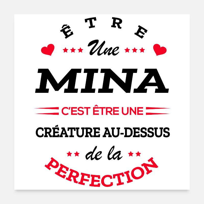 MINA PARFAITE - NOM MINA Poster 60 x 60 cm