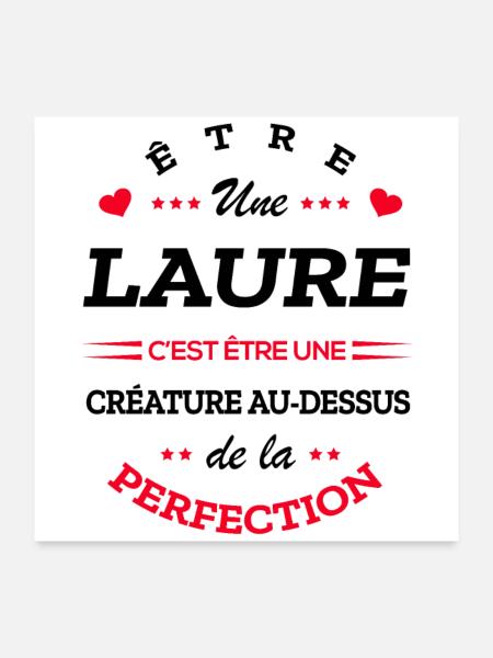 LAURE PARFAITE - NOM LAURE - Poster 60 x 60 cm - blanc - Devant