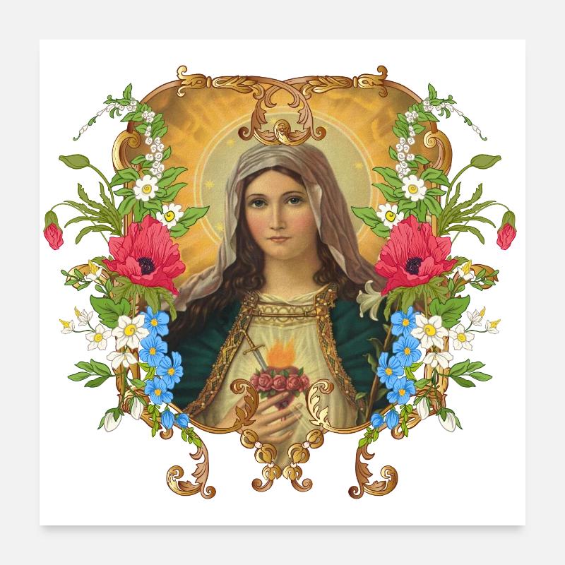 Virgin Mary holly mary Poster 24" x 24" (60x60 cm)