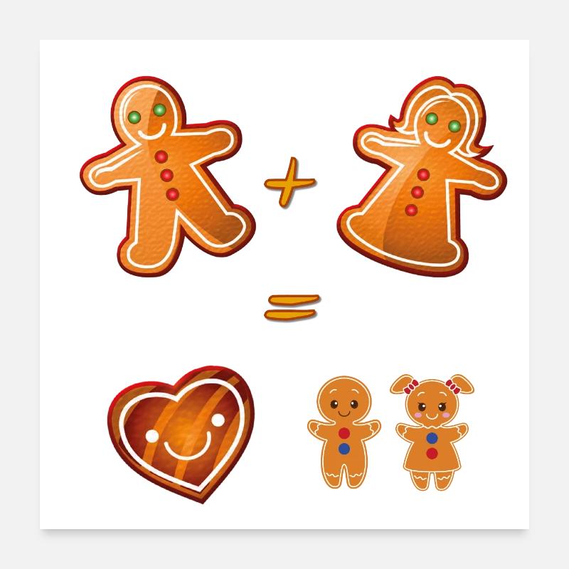Gingerbread Family Poster 24" x 24" (60x60 cm)