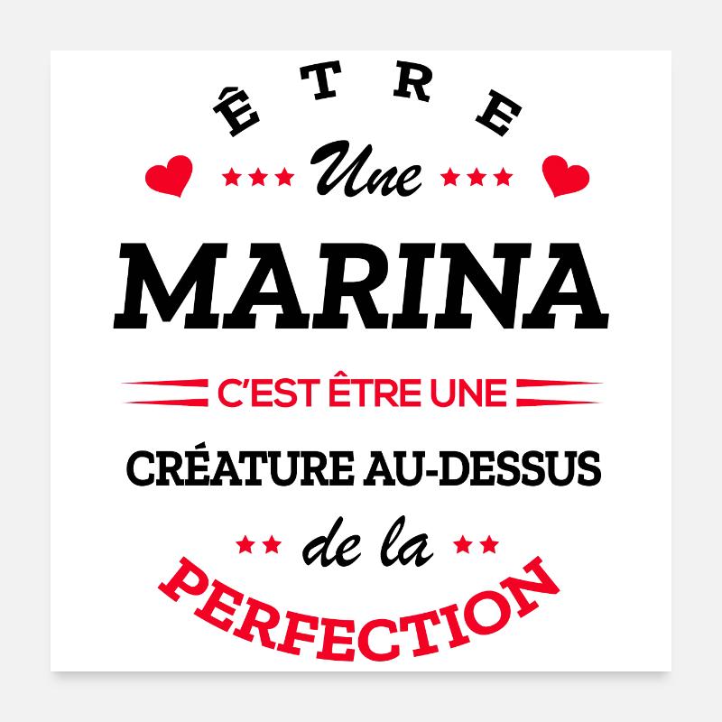 MARINA PARFAITE - NOM MARINA Poster 60 x 60 cm
