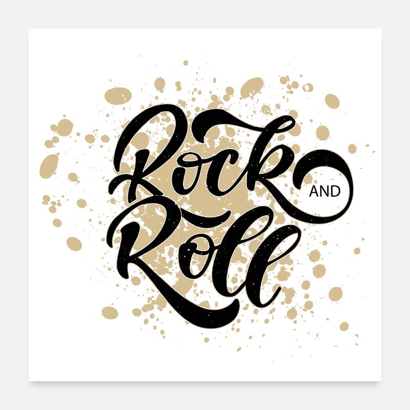 Rock and roll - Poster 60 x 60 cm - blanc
