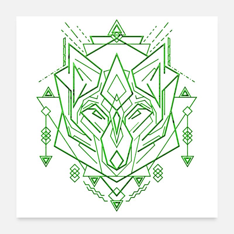 Wolfsgeometrie Poster 60x60 cm