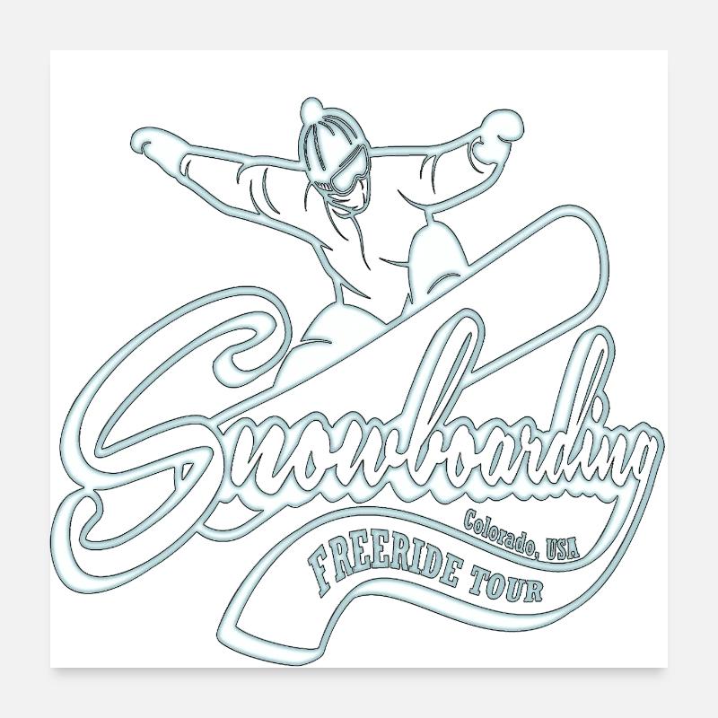 Snowboarden Poster 60x60 cm