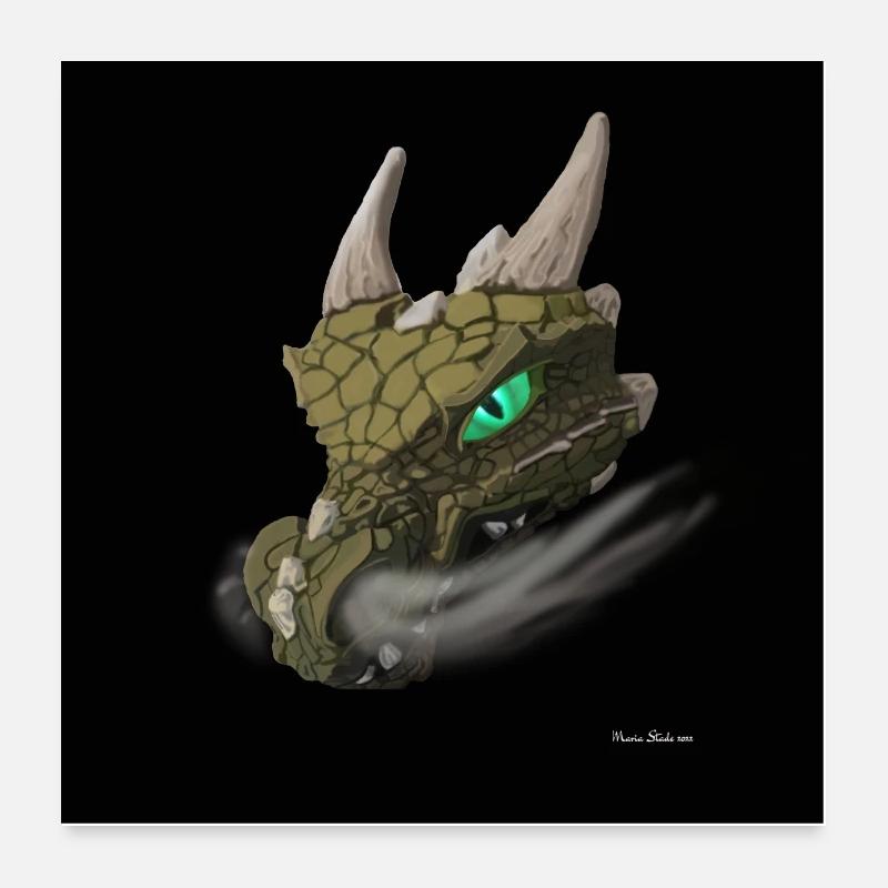 Affiche chaude fumant dragon Poster 60 x 60 cm