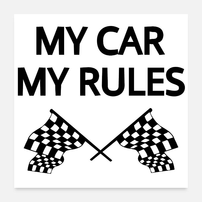 Auto - Poster 60x60 cm - Weiß