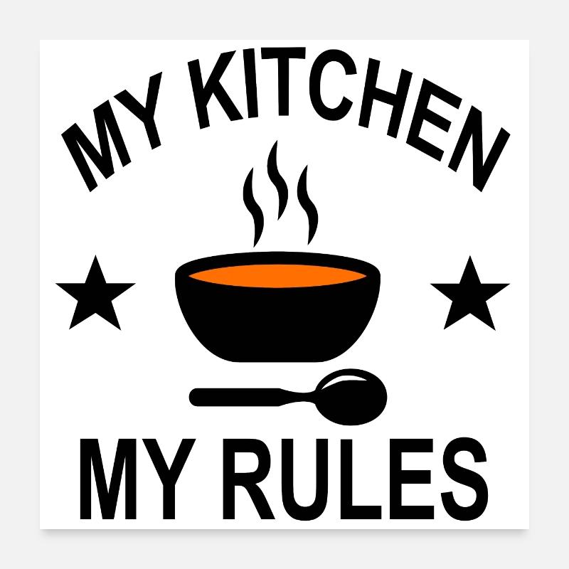 Küche - Poster 60x60 cm - Weiß