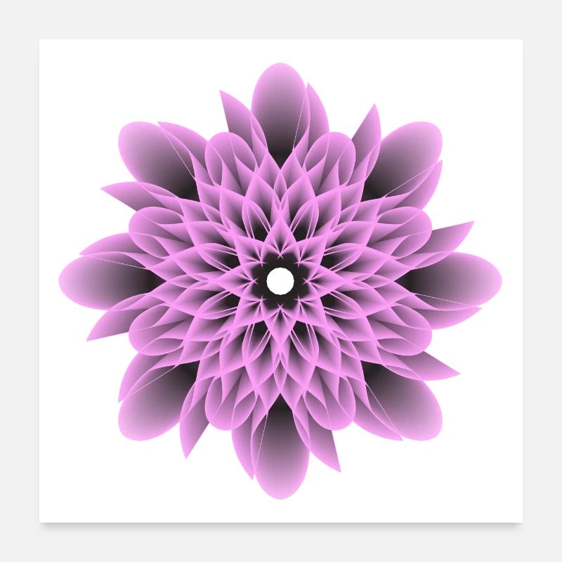 Illustration de fleurs violettes Poster 60 x 60 cm