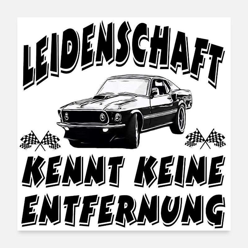 Auto - Poster 60x60 cm - Weiß