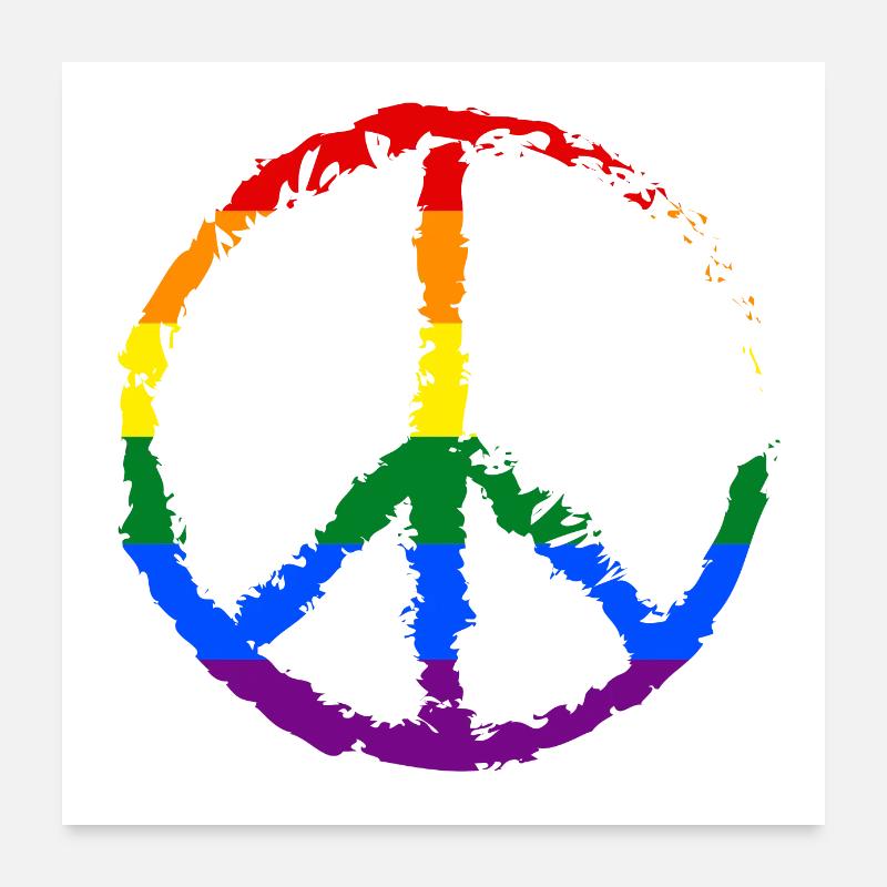 LGBT-Regenbogenflagge - Poster 60x60 cm - Weiß