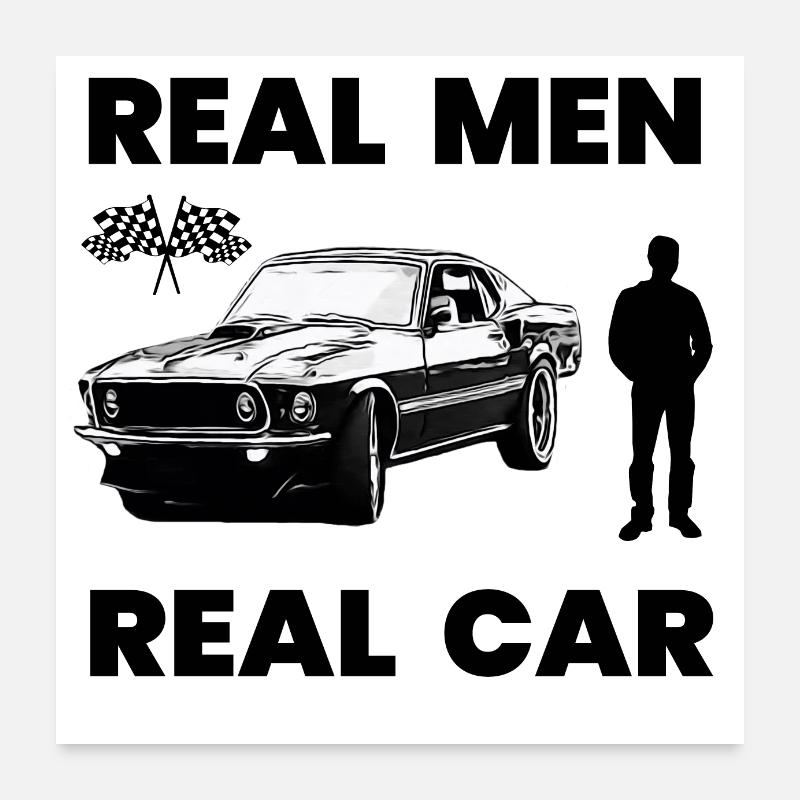 Auto - Poster 60x60 cm - Weiß